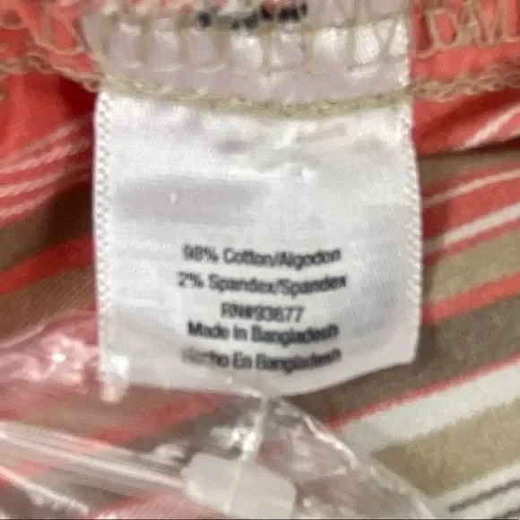 St John’s Bay plaid shorts coral tan wht 6 petite - Picture 10 of 11